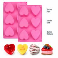 Molde De Silicona Para Pastel Y Jabón En Forma De Corazón Seis Cavidades Para Hornear Jabón Artesanal Y Manualidades DIY