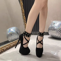 Nouvelles Chaussures à Talons Hauts Stiletto pour Femme 2025, Plateforme Rivetée 16CM, Idéales pour Tenues Formelles Printemps-Été-Automne, Danse Exotique et Soirées