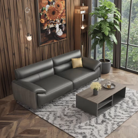 Ensemble de canapés de bureau en cuir de style européen au design nordique moderne pour les bureaux et la réception commerciale