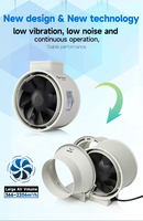 Ventilateur de gaine en ligne à flux mixte Hon&guan Eco-Watt 10 pouces 100V 240V, extracteur d'air pour tentes de culture, certifié CE