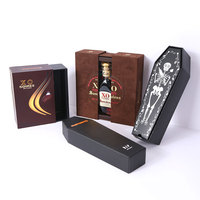 Caja de Regalo de Lujo para Whisky y Vodka al por Mayor con Laminación Mate, Diseño de Doble Puerta, Logotipo Personalizado en Lámina Dorada, Embalaje Reciclable