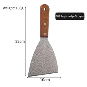 Espátula pequeña de cabeza plana DF30 de 20 cm x 10,2 cm, espátula metálica para alimentos con mango de madera, herramienta doméstica duradera, utensilios de cocina. - Product Image 3