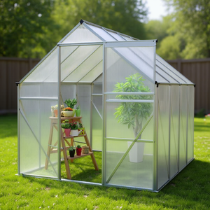 Serra da giardino ibrida in policarbonato argentato 6x8, design moderno per la coltivazione di piante all'aperto - Product Image 2