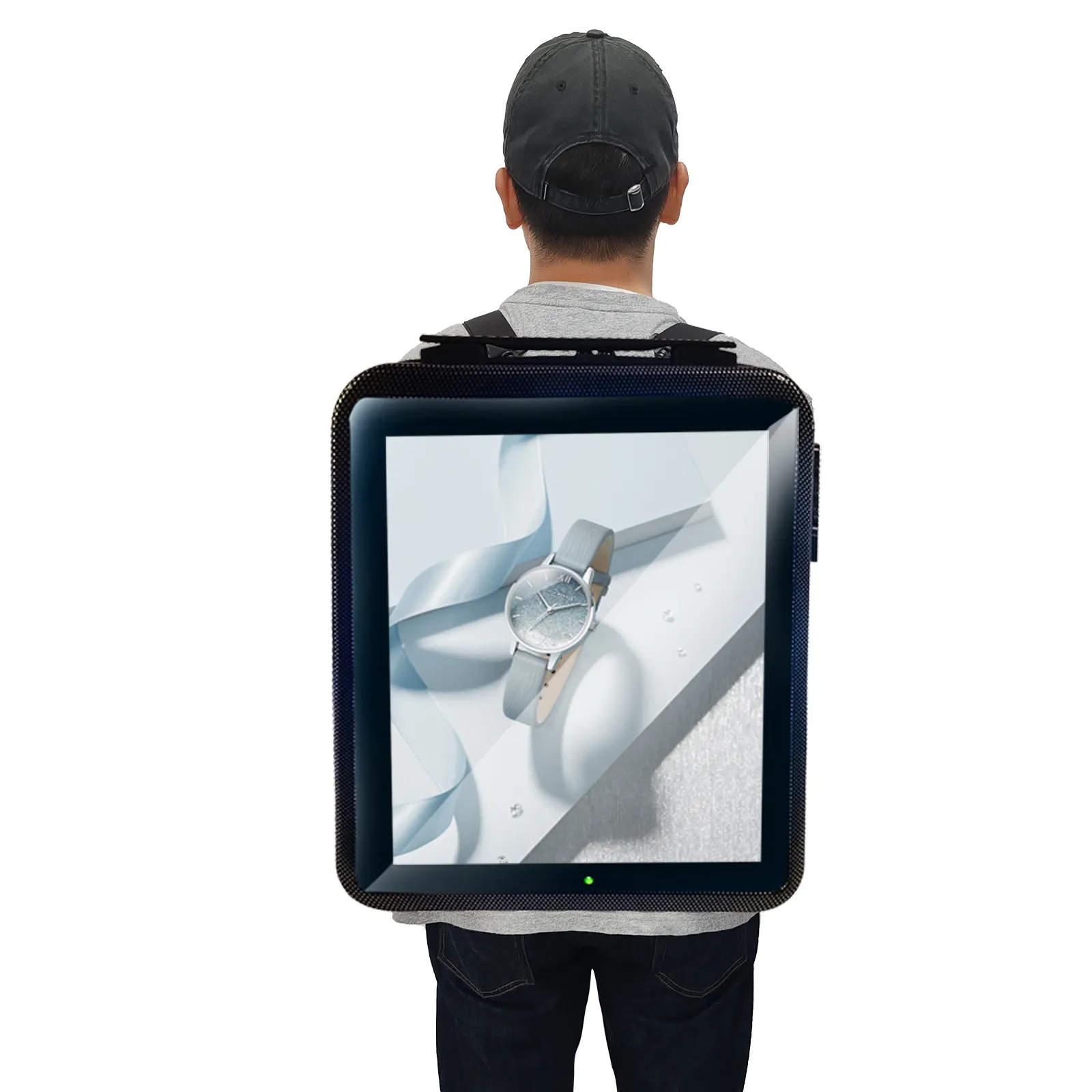 Durable de haute qualité utilisant l'écran LCD de panneau d'affichage de sac à dos avec la batterie