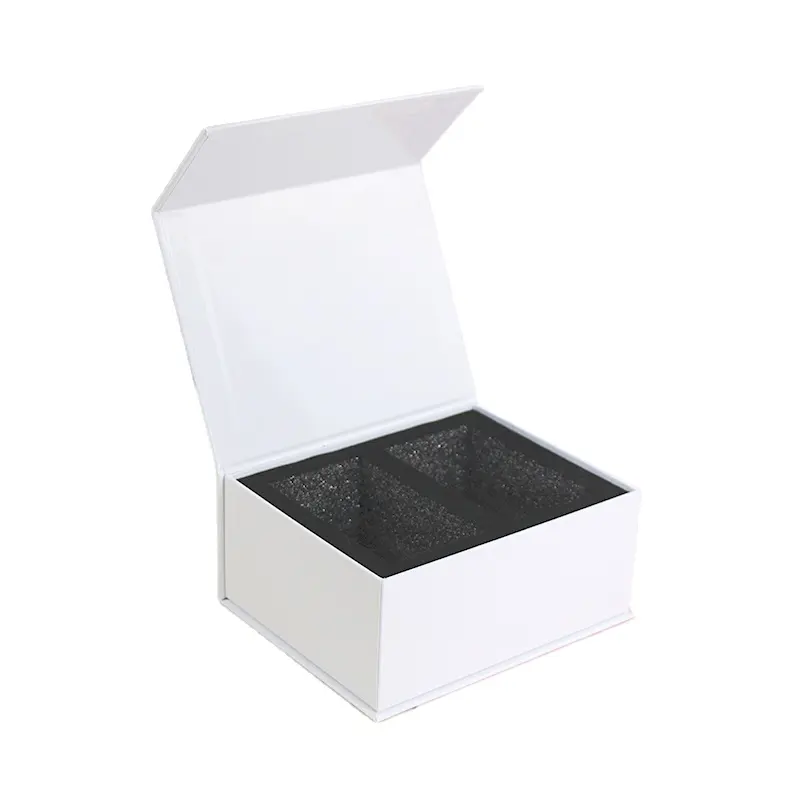 Boîte de papier magnétique blanche de luxe avec logo personnalisé en gros Boîte cadeau magnétique pliable en carton pour perruques de vêtement Boîtes de papier d'emballage