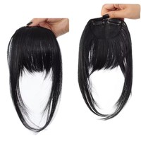 Wig poni rambut sambungan depan transparan tak terlihat, dapat disesuaikan, berlapis udara, lurus, untuk wanita
