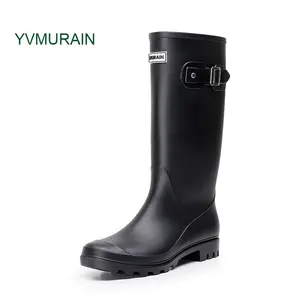 รองเท้าบู้ทกันฝนแฟชั่นครึ่งข้อสำหรับผู้หญิงพื้นรองเท้าพีวีซีขนาดใหญ่กันลื่นกันน้ำ - Product Image 6