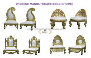 Traditional Wedding Wooden Carved Mandap <b>Chairs</b> Best Hindu Wedding Mandap Vidhi <b>Chairs</b> Newly Design Wedding <b>Hand</b> Carved <b>Chairs</b> - Product Image 2