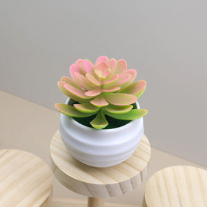 Mini Loto Artificial en Maceta de Plástico I1265, Decoración de Mesa, Planta Artificial, Bonsái Verde, Flor en Maceta - Product Image 5