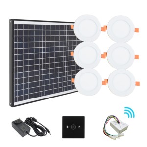 Système d'éclairage solaire LED 6-en-1 avec capteur jour/nuit pour écoles, bureaux, hôtels et maisons – Nouveaux plafonniers intérieurs - Product Image 2