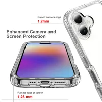 Coque pour iPhone 17 16E 16 15 14 Plus 13 12 Mini 11 Pro Max XS 2-en-1 antichoc robuste anti-rayures transparente Funda