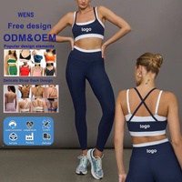 Soutien-gorge de sport push-up haute performance personnalisé, coupe courte, couleurs contrastées, dos croisé, réglable, rembourré, pour la course et le yoga, pour femme