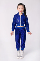 Trajes de Baile de Jazz para Niños, Ropa Brillante con Lentejuelas para Actuaciones de Hip-hop, Conjunto de Top y Pantalones para Niños y Niñas