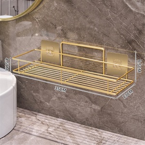Étagères murales modernes à double niveau en acier inoxydable pour serviettes de toilette, étanches, pour la maison, export transfrontalier - Product Image 5