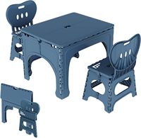 Ensemble table et chaises pliantes pour enfants HANYEE, bureau d'apprentissage portable en plastique pliable avec 2 chaises