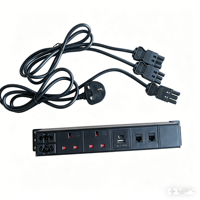 Module d'alimentation sous bureau UK avec 2 prises UK, double USB Type-C PD à charge rapide, ports de données RJ45 – Multiprise modulaire pour bureau