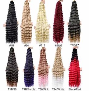 30 pollici lunghi ricci ondulati intrecciati capelli sintetici extension per le donne profondo oceano onda uncinetto capelli tinti capelli sintetici extension - Product Image 2
