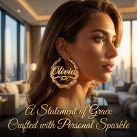 Boucles d'oreilles créoles en acier inoxydable plaqué or 18 carats personnalisées avec nom, bijoux cadeau pour femmes