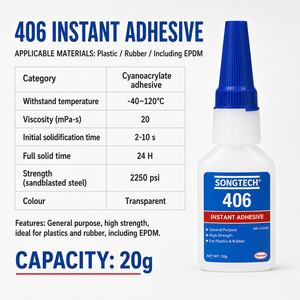 Adhesivo <span class=keywords><strong>de</strong></span> <span class=keywords><strong>Cianoacrilato</strong></span> Industrial SONGTECH Directo <span class=keywords><strong>de</strong></span> Fábrica, Alternativa a Loctite 401 406 460 480 495 496, Pegamento CA <span class=keywords><strong>de</strong></span> Curado Rápido - Product Image 4