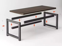 Bureau d'étude pas cher, style moderne et simple, multifonctionnel, compact, avec refroidissement, pour ordinateur portable, bureau à domicile, en bois et métal.