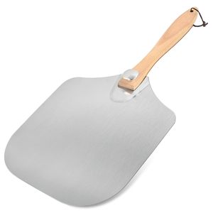 Pelle à pizza en aluminium avec manche en bois pliable 12x14 pouces, idéale pour la cuisson du <span class=keywords><strong>pain</strong></span> <span class=keywords><strong>maison</strong></span> - Product Image 2