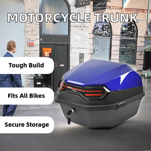 Boîte arrière universelle pour <span class=keywords><strong>moto</strong></span>, rangement de bagages verrouillable avec montage sur le coffre, système de carrosserie universel - Product Image 2