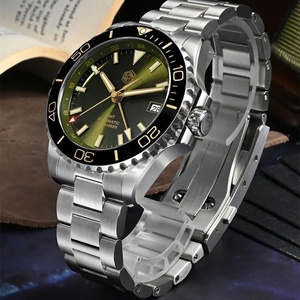 นาฬิกา San Martin SN0136 39 มม. รุ่น Diver GMT หน้าปัดเคลือบเอนาเมล NH34 ตัวเรือนสแตนเลสสตีล นาฬิกาข้อมือผู้ชายสุดหรู ระบบอัตโนมัติ เครื่องจักรกล แซฟไฟร์ พร้อมพรายน้ำ - Product Image 3