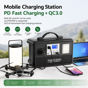 Centrale Électrique <span class=keywords><strong>Solaire</strong></span> Portable 300W, Système de Stockage d'Énergie à Charge Rapide avec Batterie LiFePO4 pour Maison et Camping-Car - Product Image 5