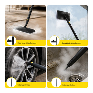<span class=keywords><strong>Nettoyeur</strong></span> <span class=keywords><strong>Vapeur</strong></span> Haute Pression Portable Jaune sur Roues avec Brosse <span class=keywords><strong>et</strong></span> Double Chiffon pour Sols – Éliminateur de Taches Profondes pour la Maison - Product Image 5