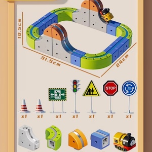 Pistas de Carreras de Plástico, Material Ecológico, Escala 1:4, Pista de Ensamblaje DIY para Niños, Rompecabezas Infantil, Succión Magnética Eléctrica de Alta Potencia - Product Image 2