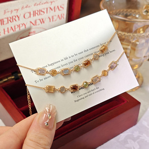 S925 Silberfarbenes Kristallwürfel-Armband für Damen, Trendiger Leichter Luxus, Neuer Vielseitiger Schmuck, Emotionale Marke <span class=keywords><strong>GTC</strong></span>-Zertifiziert - Product Image 6