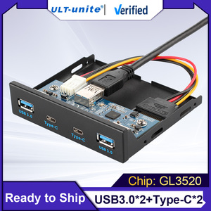 Panel frontal ULT-unite con soporte de audio Placa base de 20 pines a puerto dual USB 3,0 HUB + Cable de audio para unidad de disquete - Product Image 3
