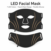 Masque facial LED 7 couleurs en silicone pliable pour le soin de la peau, portable pour usage domestique