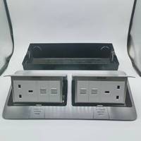 146-D High Standard Pop up Floor pop up socket Aluminium Amortissement double UK quatre rj45 boîte de sortie