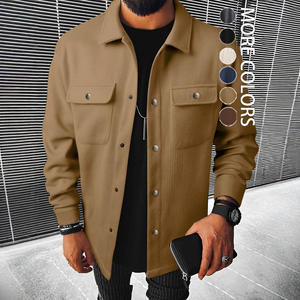 Nueva Chaqueta de Solapa para Hombre, Corte Holgado, de Pana Cepillada, Estilo Workwear, Diseño de Dobladillo Recto, 100% Algodón - Product Image 6