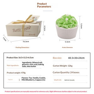 Boule de sel de bain aromatique 100g au parfum de sel marin, pour pâtisserie explosive transfrontalière, petits gâteaux et bain moussant aromathérapeutique - Product Image 3