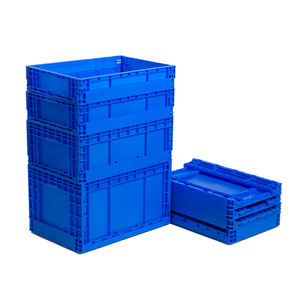 <span class=keywords><strong>Caisse</strong></span> logistique pliable en PP 600*400, empilable, sans couvercle, bleu-gris, en <span class=keywords><strong>plastique</strong></span>, pour entrepôt et manutention logistique - Product Image 1