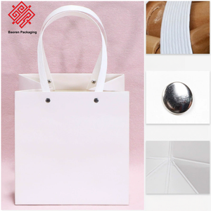 Bolsa de Regalo de Papel Kraft Baoren en Stock, Color Rosa, Rojo, Plateado, con Asa, Bolsa de Compras de Papel de Lujo con Remaches y Logotipo - Product Image 2