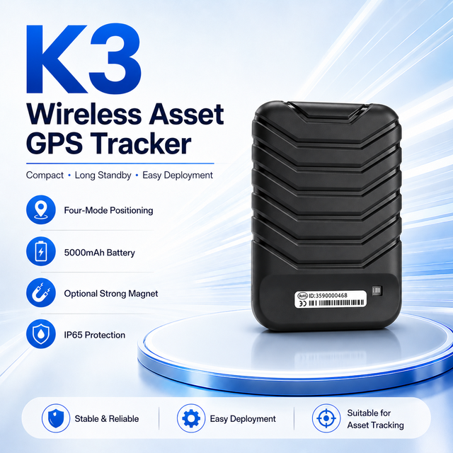 K3 Wireless Magnetic GPS Locator | Mini Satellite GPS Tracker Real Time Data for Car & Mobile Asset Management