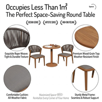 Ensemble bistrot d'extérieur Meiqi moderne 3 pièces, table résistante aux intempéries et chaises confortables pour jardin, balcon, cour