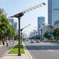 Fournisseur vérifié depuis 12 ans, lampadaire solaire LED 150W avec capteur PIR tout-en-un, IK10, IP66, étanche, batterie LiFePO4