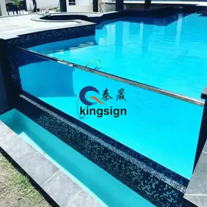 Top level clear acrylic swimming pool glass panel