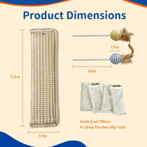Tapis à gratter pour chat en chanvre écologique, coussin moderne en sisal couleur menthe, jouet à mâcher pour l'auto-entretenement quotidien, jouets-coussins pour animaux de compagnie - Product Image 6