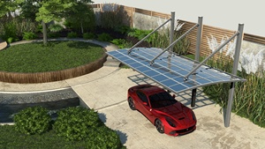 Abri de voiture en alliage d'aluminium enduit de PVC durable, abri de <span class=keywords><strong>garage</strong></span> et de stationnement facilement assemblable avec fenêtre et porte - Product Image 6