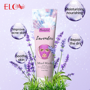 Flor Natural orgánico púrpura lavanda cara máscara de lodo nutritivo sensible Anti acné cuidado de la piel cara de arcilla tubo de máscara de etiqueta privada - Product Image 2