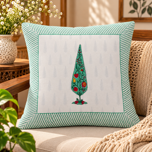 Coussins décoratifs en coton faits à la main avec motifs imprimés au bloc, doux et respirants, pour la décoration intérieure moderne - Product Image 1