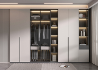 Armoire en bois au design moderne personnalisable Armoire de luxe en bois avec portes coulissantes et coiffeuse intégrée