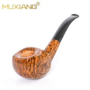 MUXIANG Wooden Tobacco Pipe Solid Briar Wood Handcrafted Free Type 3mm Filter Smoking Accessory for Men - Product Image 2