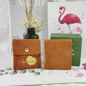 Bolsa de Terciopelo de Lujo Personalizada para Joyería, con Solapa, Bolsa de Joyería de Gamuza Sintética con Logotipo - Product Image 3