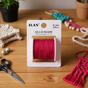 ILAN Macrame <b>Cord</b> 1Mm 20M Red For Crafting - Product Image 3